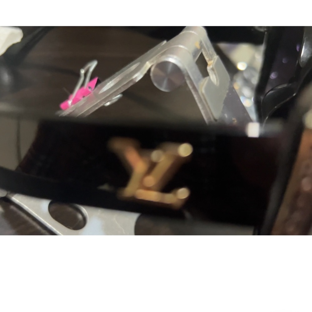 LV  Black Sunglasses with Gold LV Accent